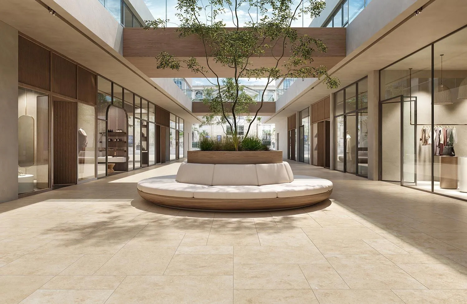 carrelage grand format pour centre commercial