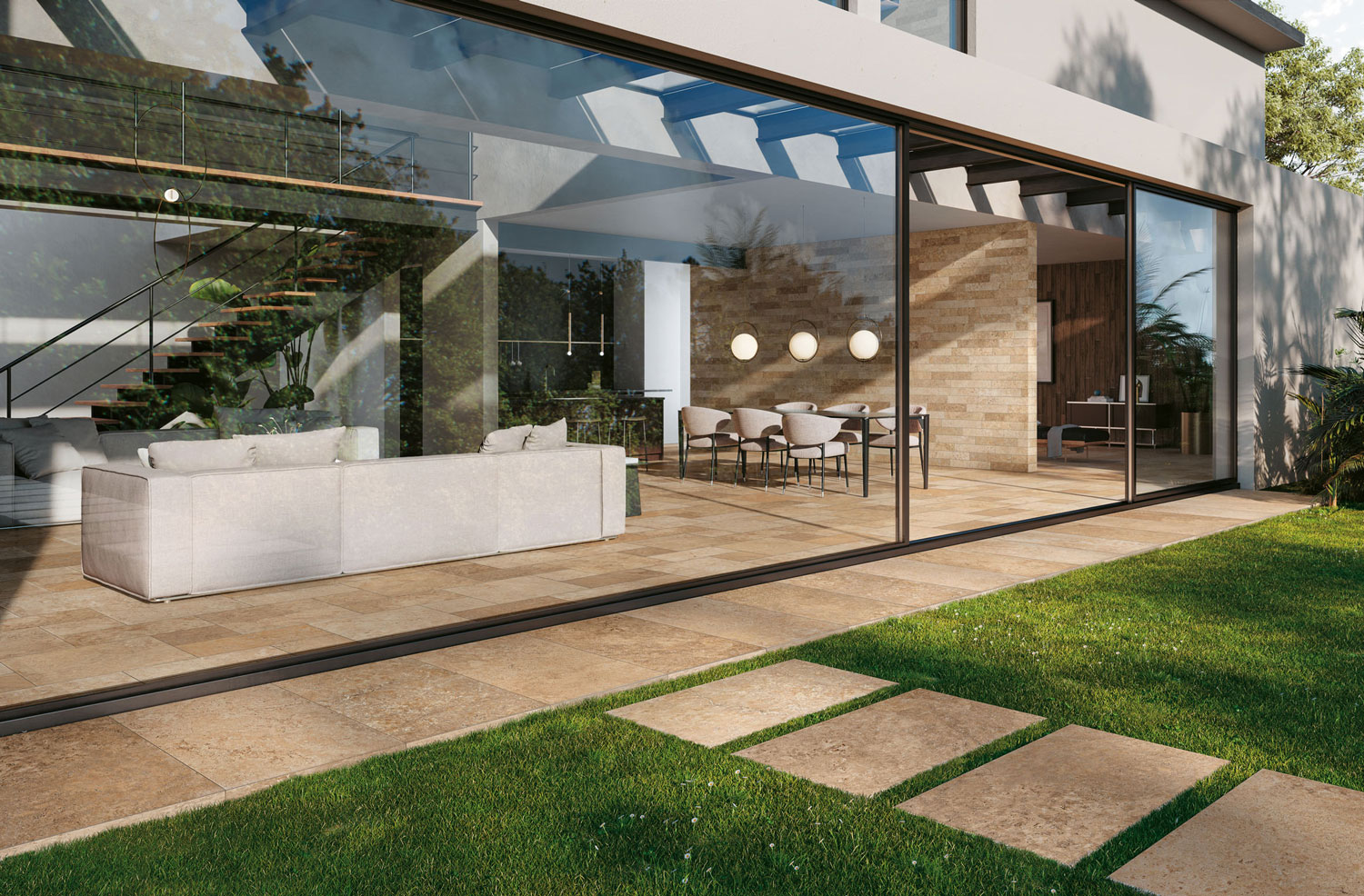 jardin carrelage grand format
