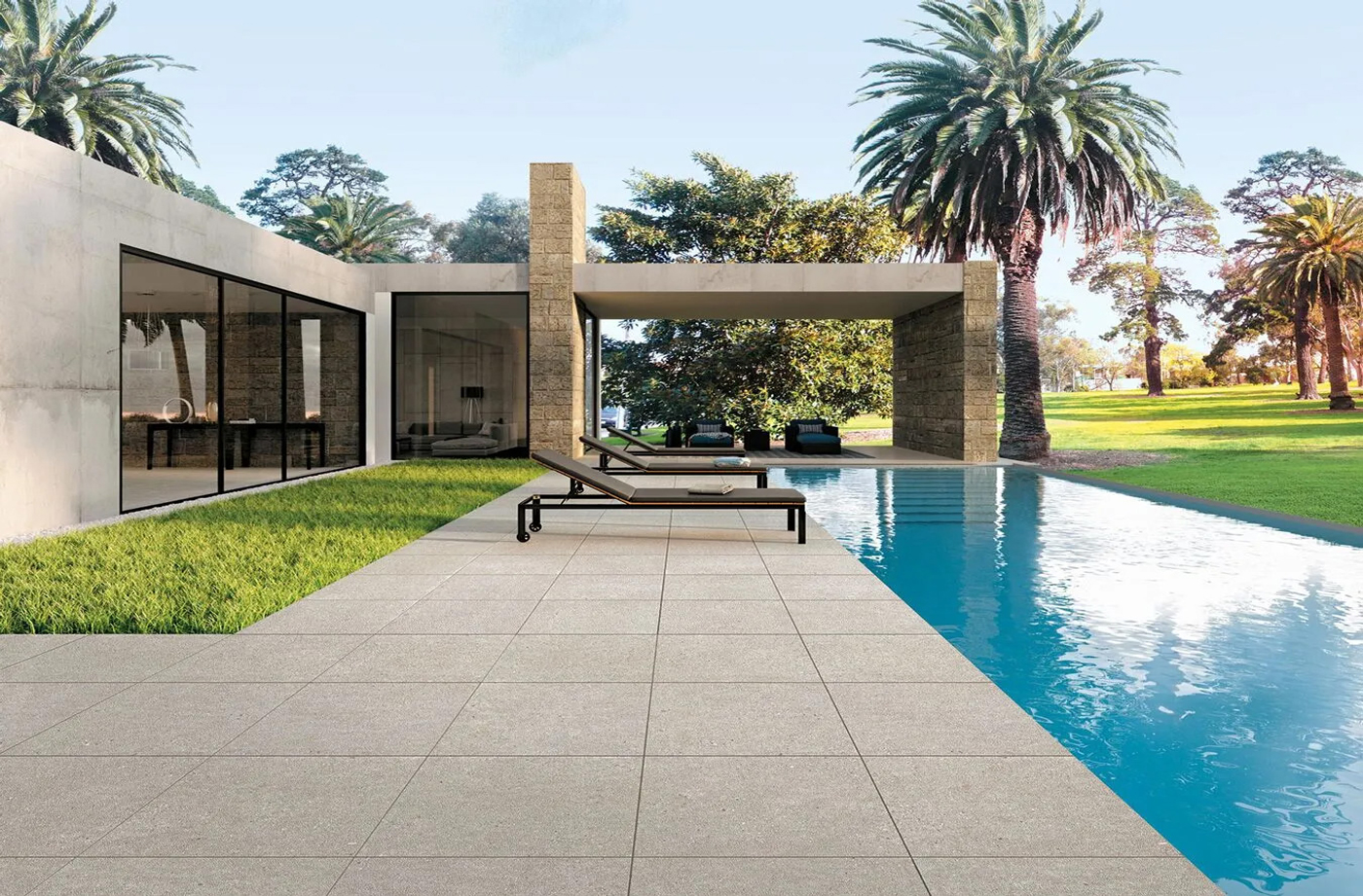 piscine carrelage grand format